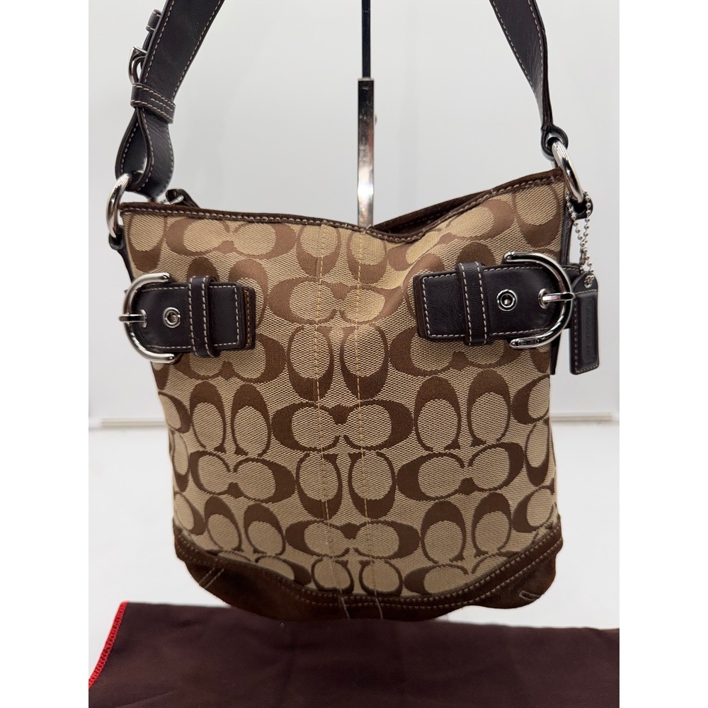 Coach Soho 3577 Signature Jacquard Suede Buckle Hobo Y2K Bag - Picture 2 of 13